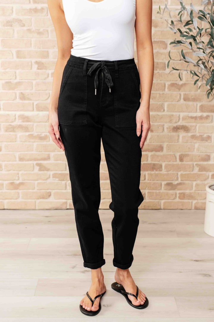 Athleisure - Carmen Double Cuff Joggers In Black