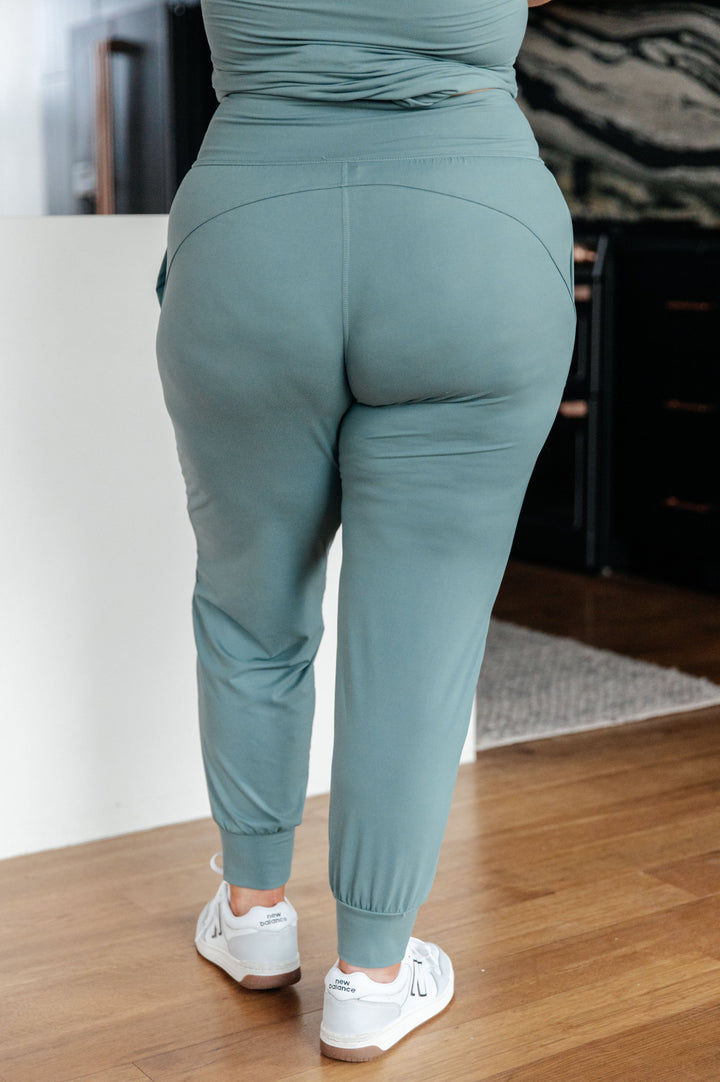 Always Accelerating Joggers in Tidewater Teal-Ever Joy