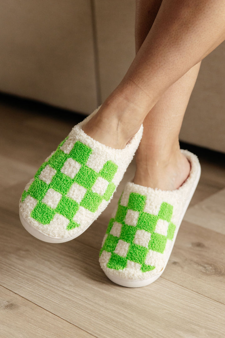 Womens - Checked Out Slippers In Green