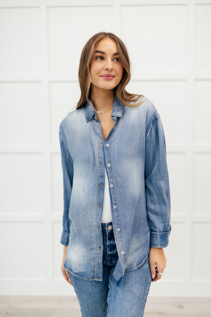 Womens - Checkered Denim Patch Shirt