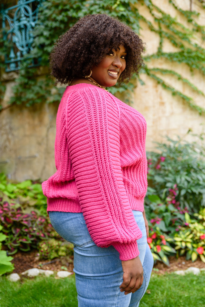 Womens - Claim The Stage Knit Sweater In Hot Pink