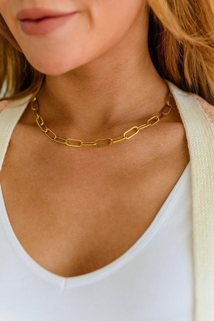 Womens - Classic Paper Clip Chain Necklace
