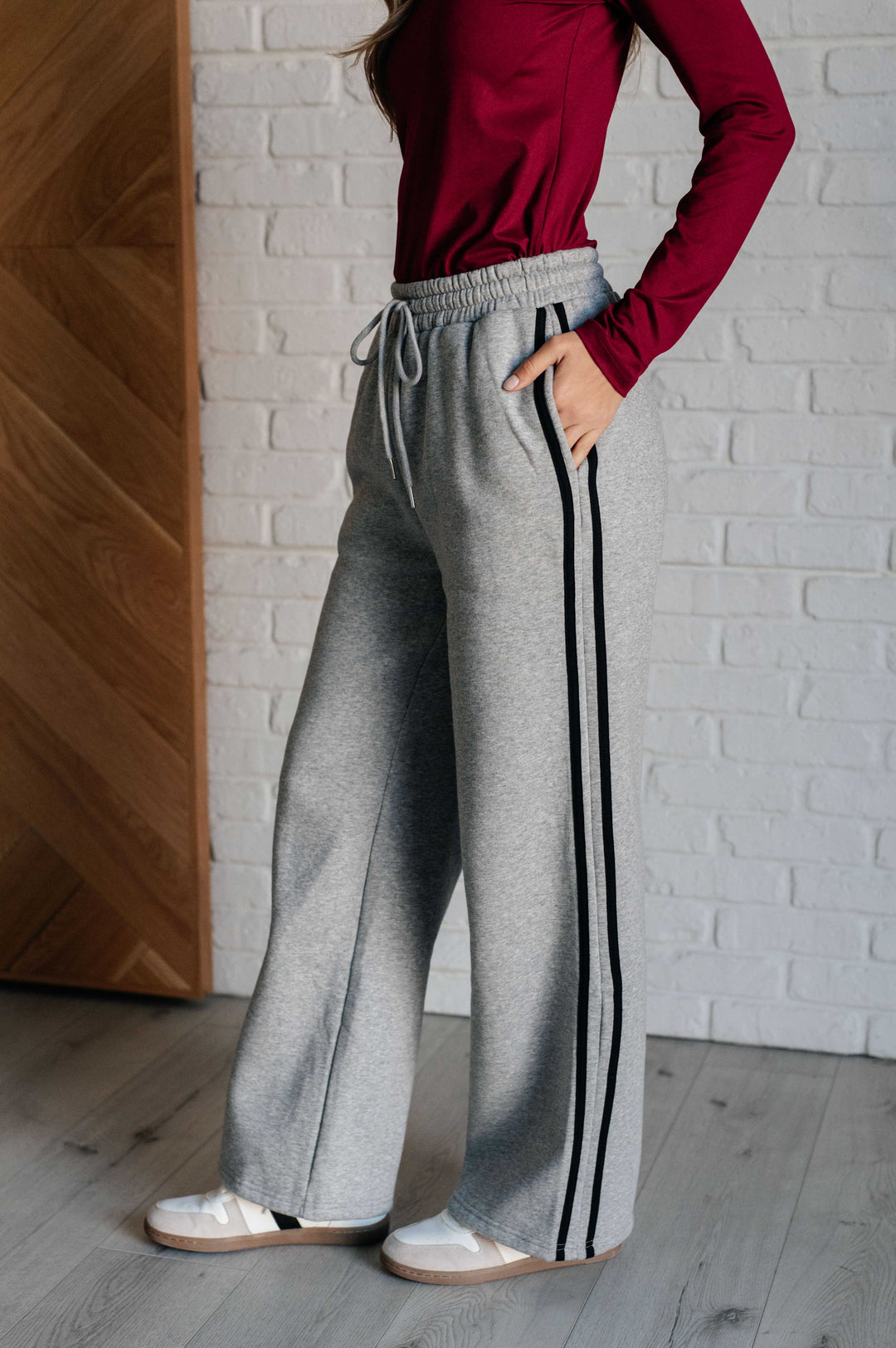 Bottoms - Don't Get Stuck Stripe Detail Sweatpants