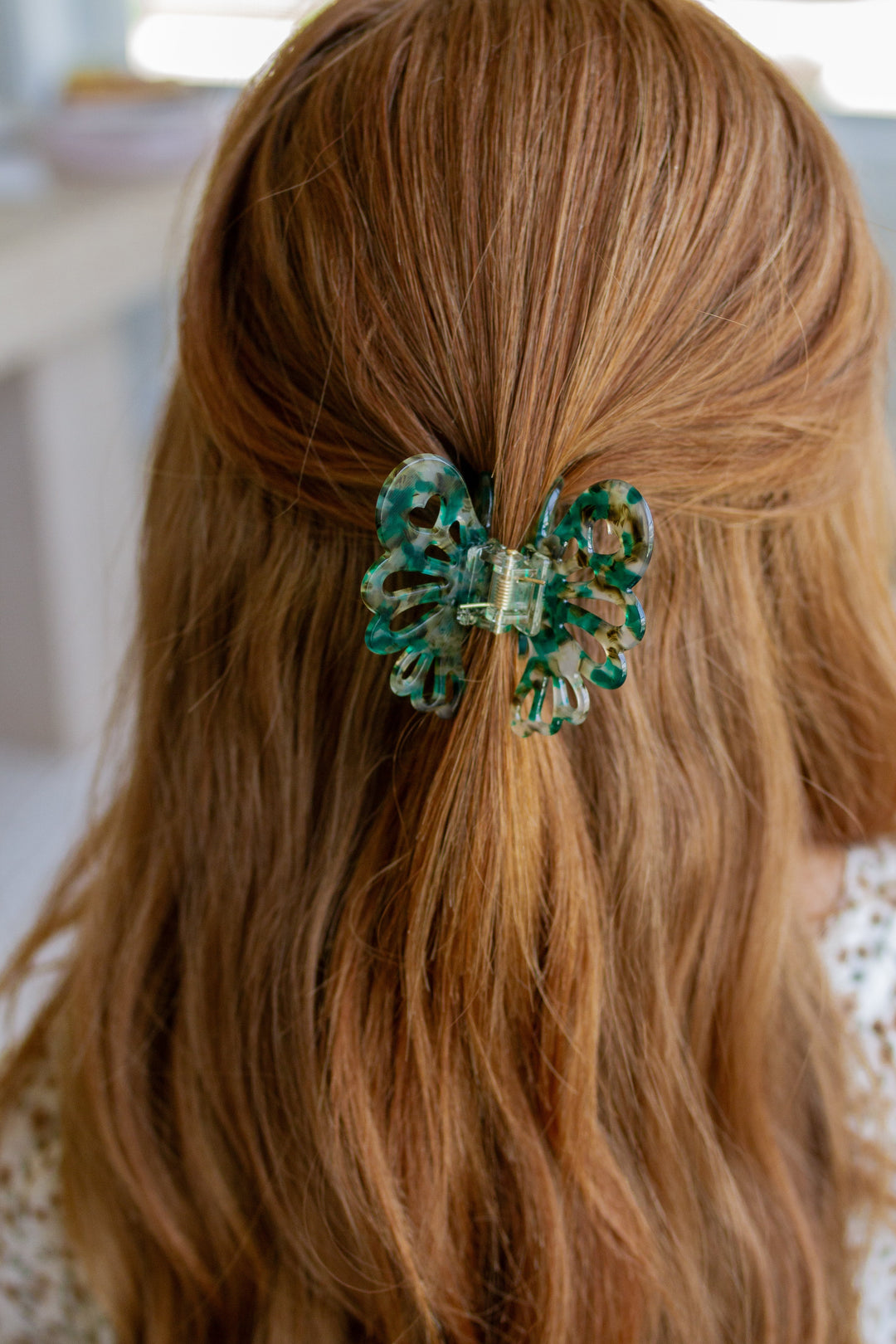 Womens - Emerald Butterfly Claw Clip