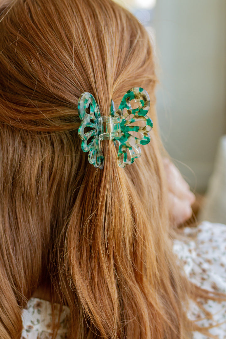 Womens - Emerald Butterfly Claw Clip