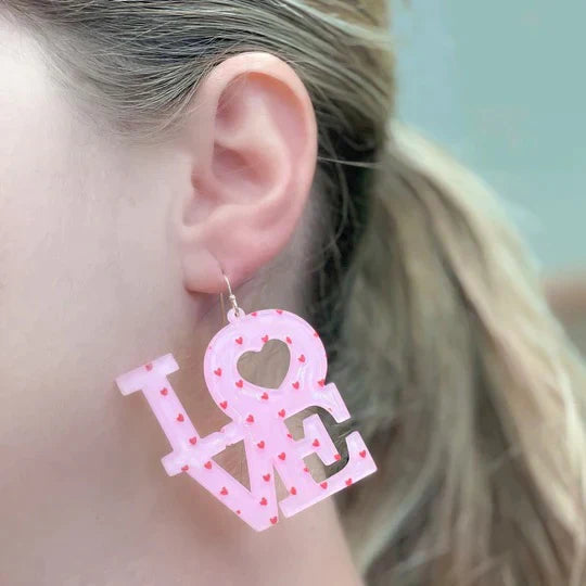 Womens - PREORDER: Mini Heart Love Dangle Earrings