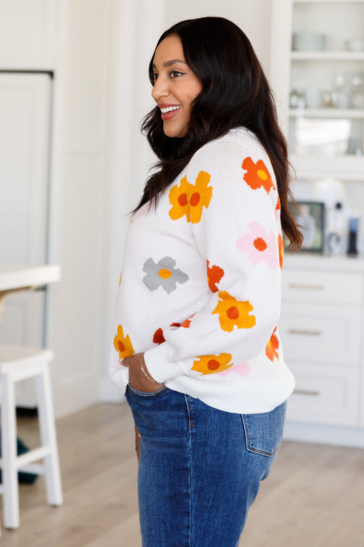 Tops - Falling Flowers Floral Sweater