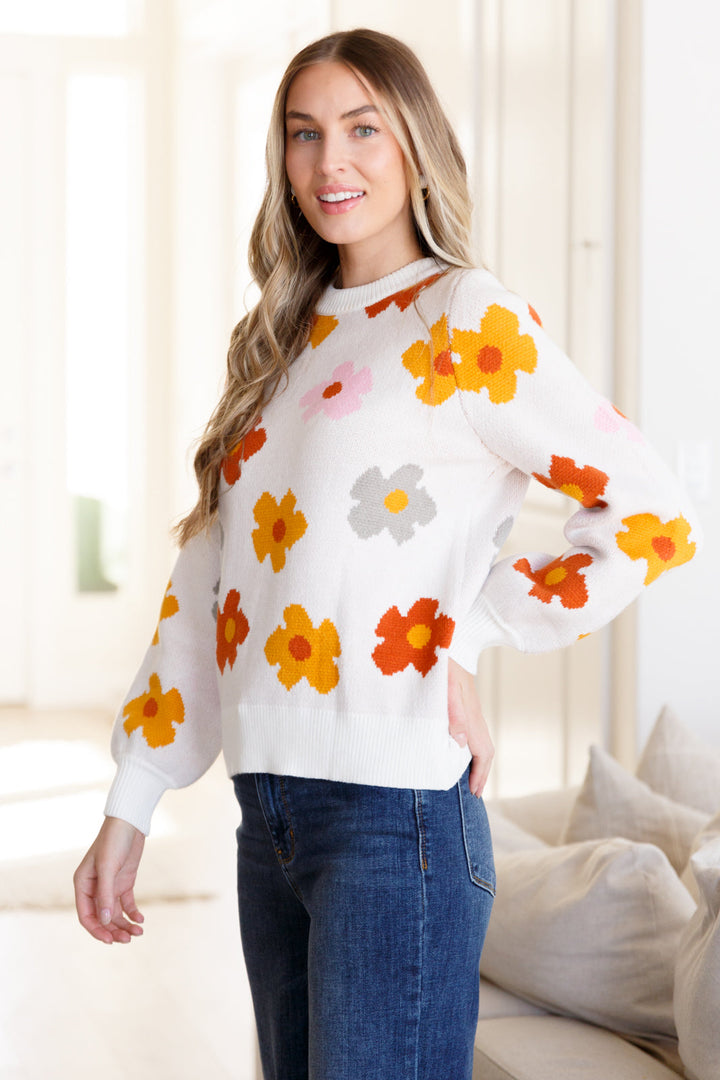 Tops - Falling Flowers Floral Sweater