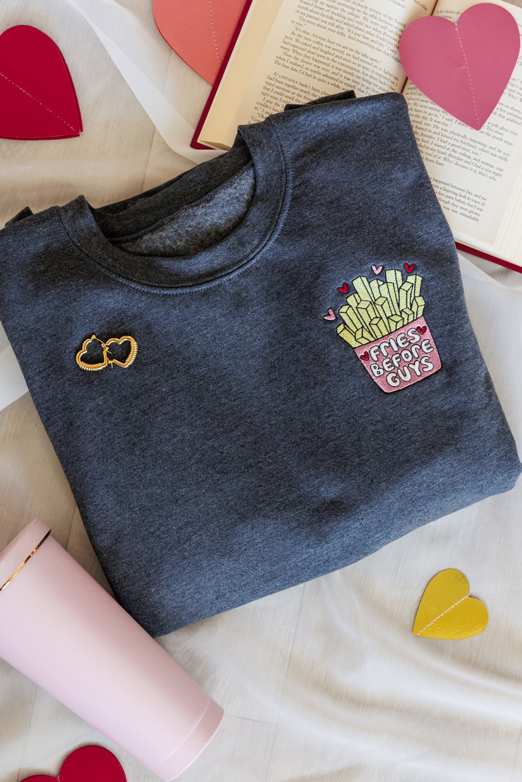 Womens - PREORDER: Fries Before Guys Embroidered Sweatshirt