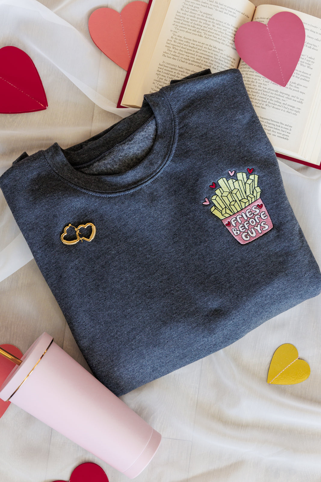 Womens - PREORDER: Fries Before Guys Embroidered Sweatshirt