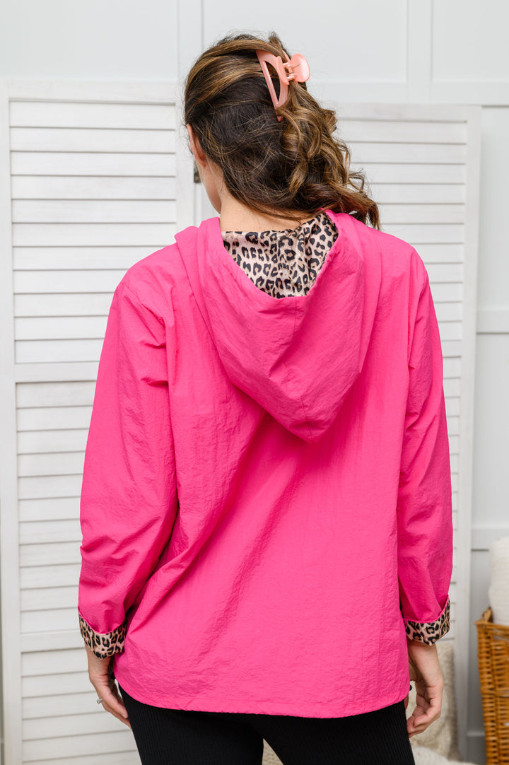Womens - Get Going Leopard Windbreaker In Pink