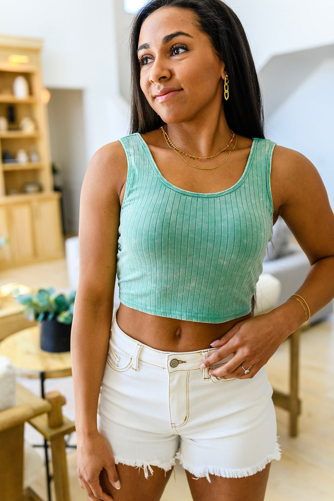Womens - Get On My Level Cropped Cami In Mint