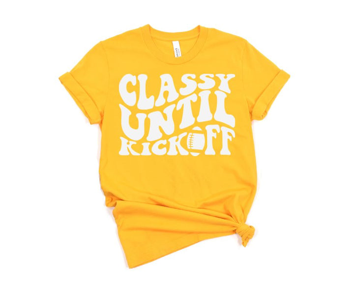 Womens - Classy Until Kickoff Graphic Tee In 10 Colors