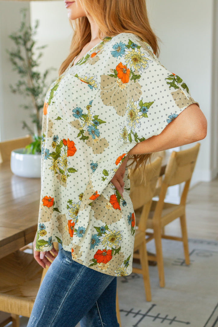 Womens - Good Morning Floral V-Neck Blouse