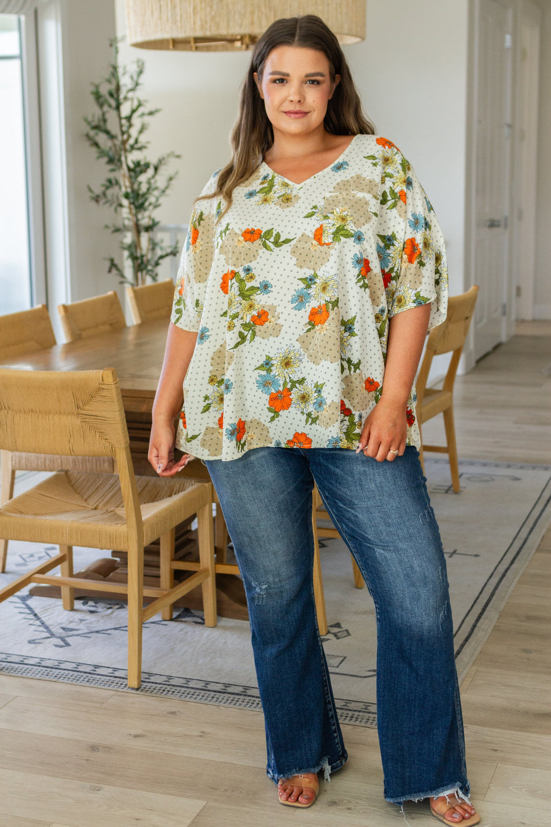 Womens - Good Morning Floral V-Neck Blouse