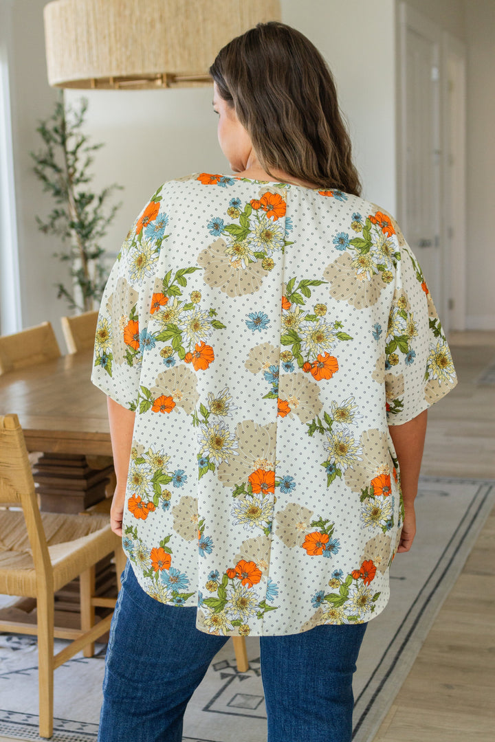 Womens - Good Morning Floral V-Neck Blouse