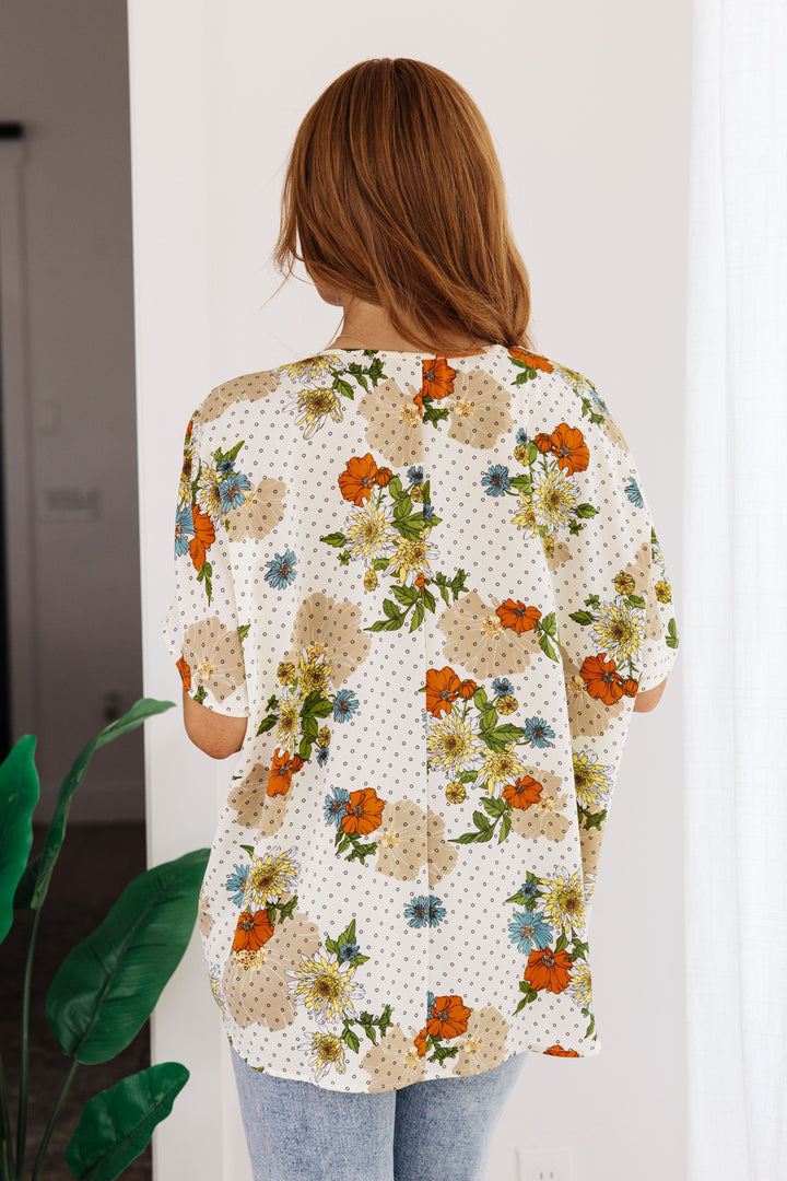 Womens - Good Morning Floral V-Neck Blouse