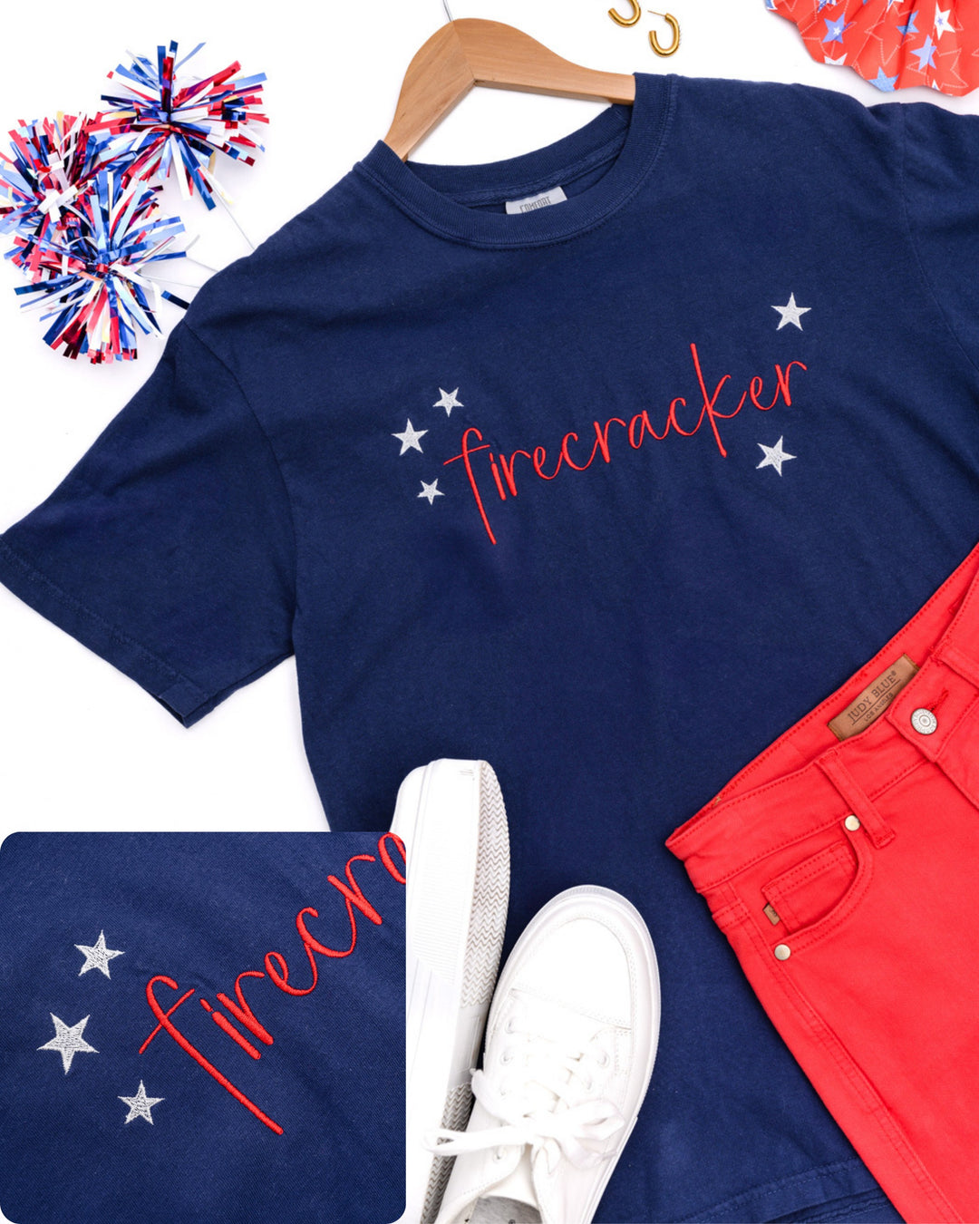 Womens - PREORDER: Embroidered Firecracker Tee