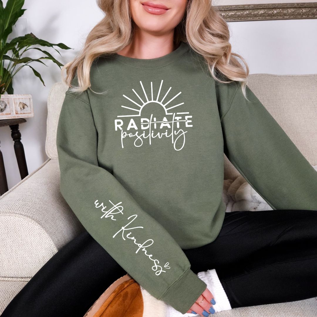 Preorder - Radiate Positivity Graphic Sweatshirt In Three Colors