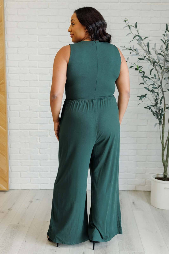 Jumpsuits & Rompers - Hilary Wide Leg Jumpsuit In Green