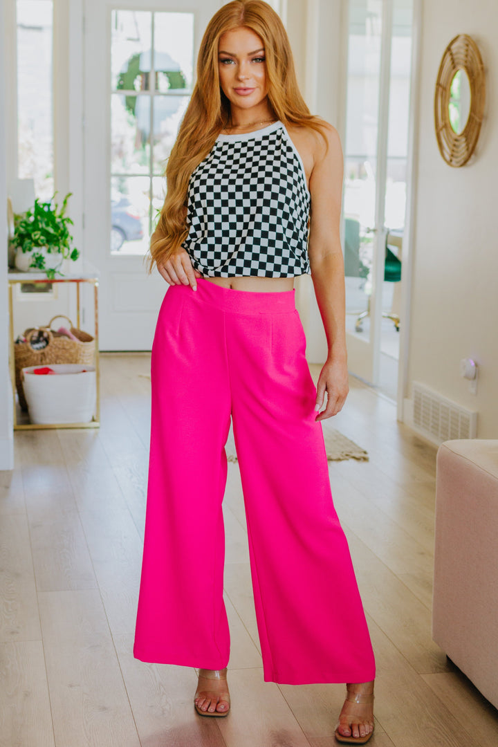 Womens - I Love These High Rise Wide Leg Pants In Hot Pink
