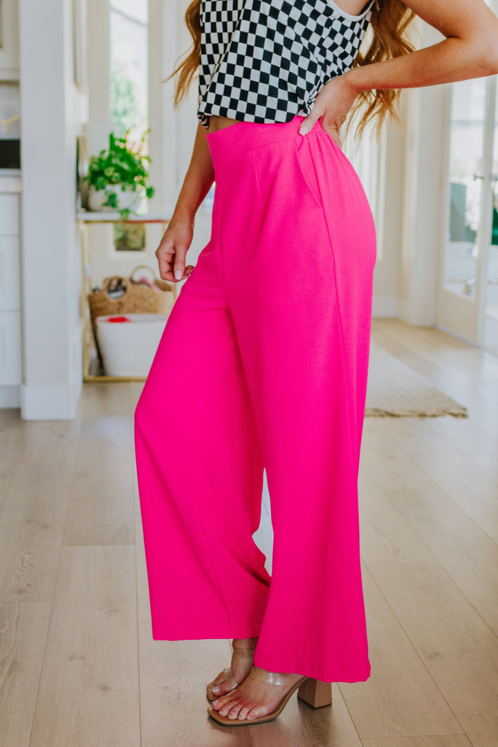 Womens - I Love These High Rise Wide Leg Pants In Hot Pink