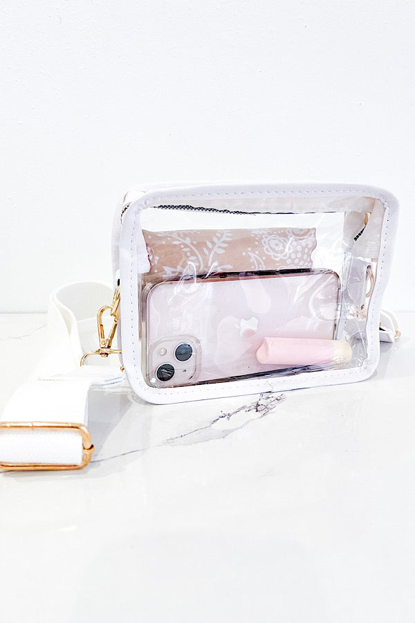 White Clear Stadium Crossbody Bag