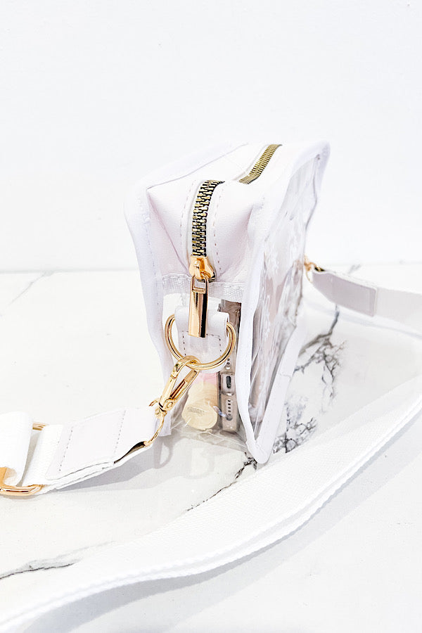 White Clear Stadium Crossbody Bag