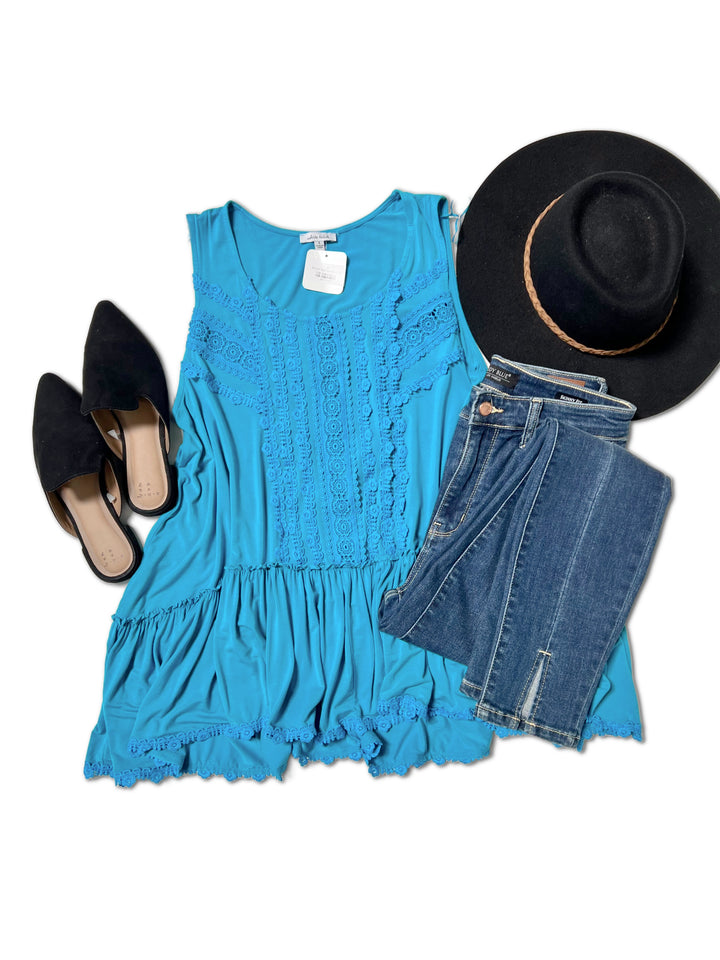 SummerEnd - Electric Teal Sleeveless Top