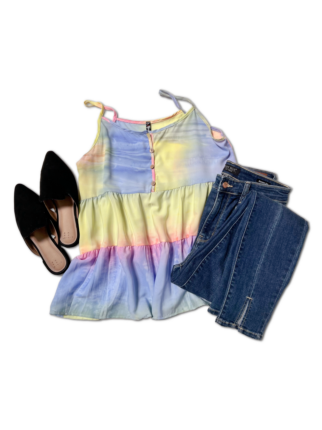 Pastel Neon Ruffle Trim Tank