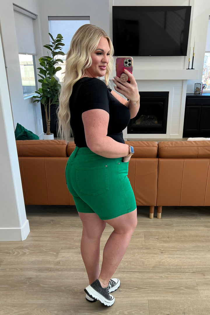 Womens - Jenna High Rise Control Top Cuffed Shorts In Green