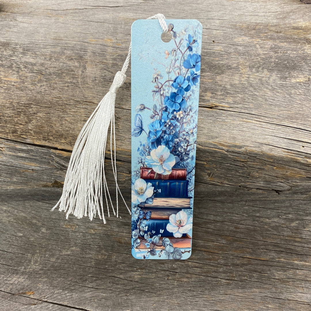 Shades of Blue Floral Bookmark