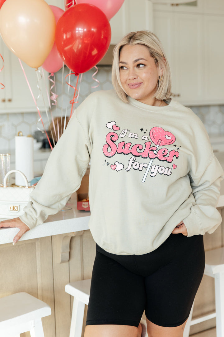 Womens - I'm A Sucker For You Valentine Pullover