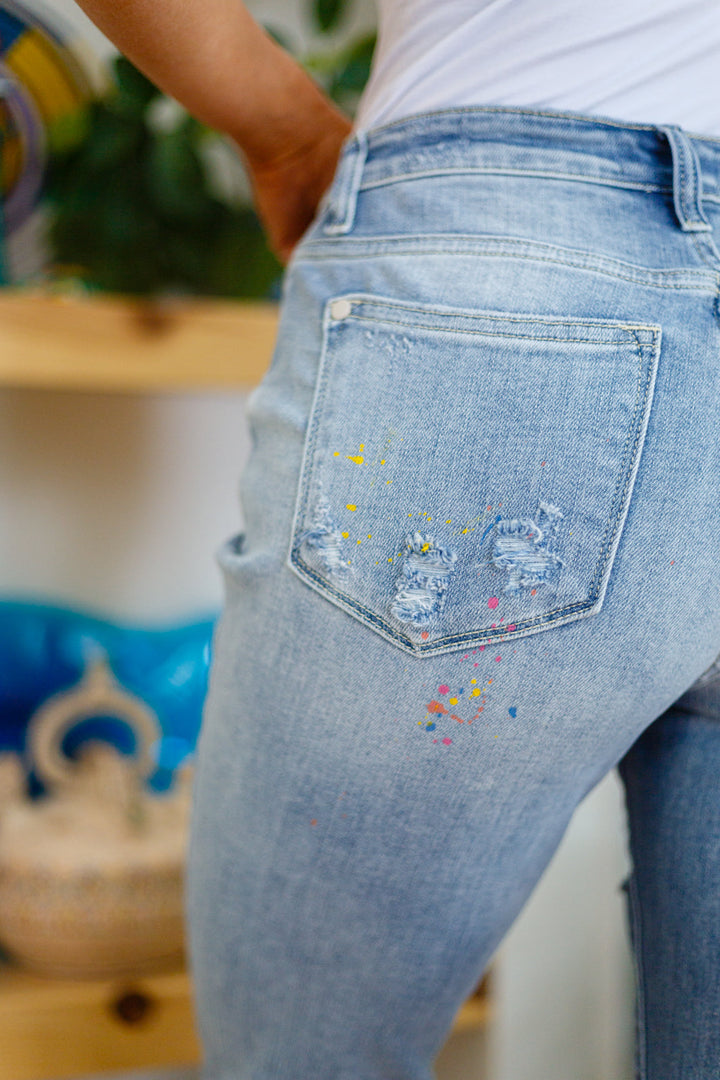 Womens - Isabella Paint Splatter Boyfriend Jeans