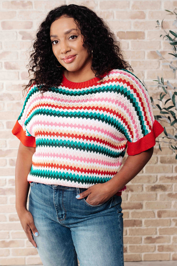 Tops - It's A Go Striped Knit Top