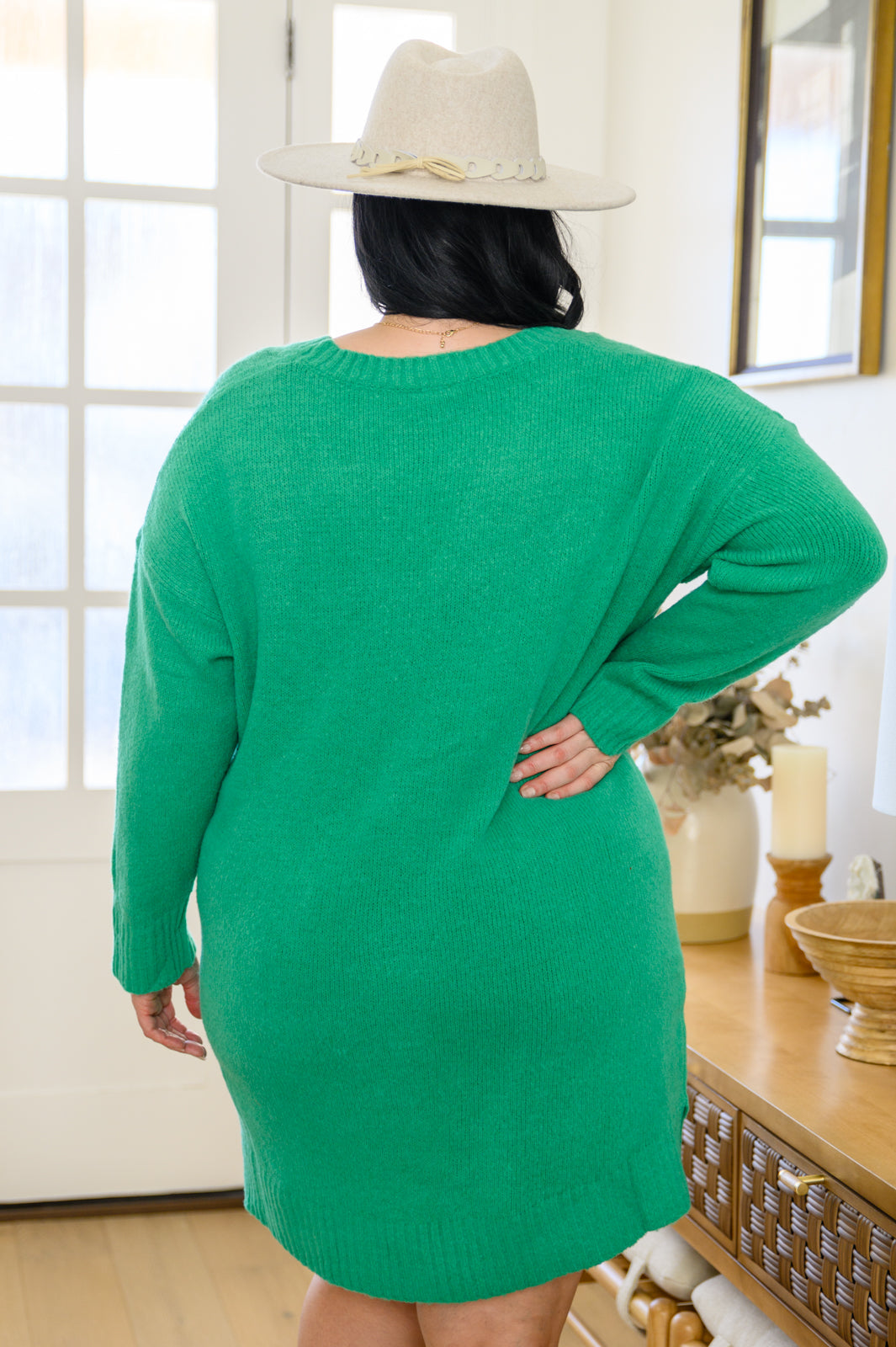 Womens - Joyful Season Sweater Tunic In Green