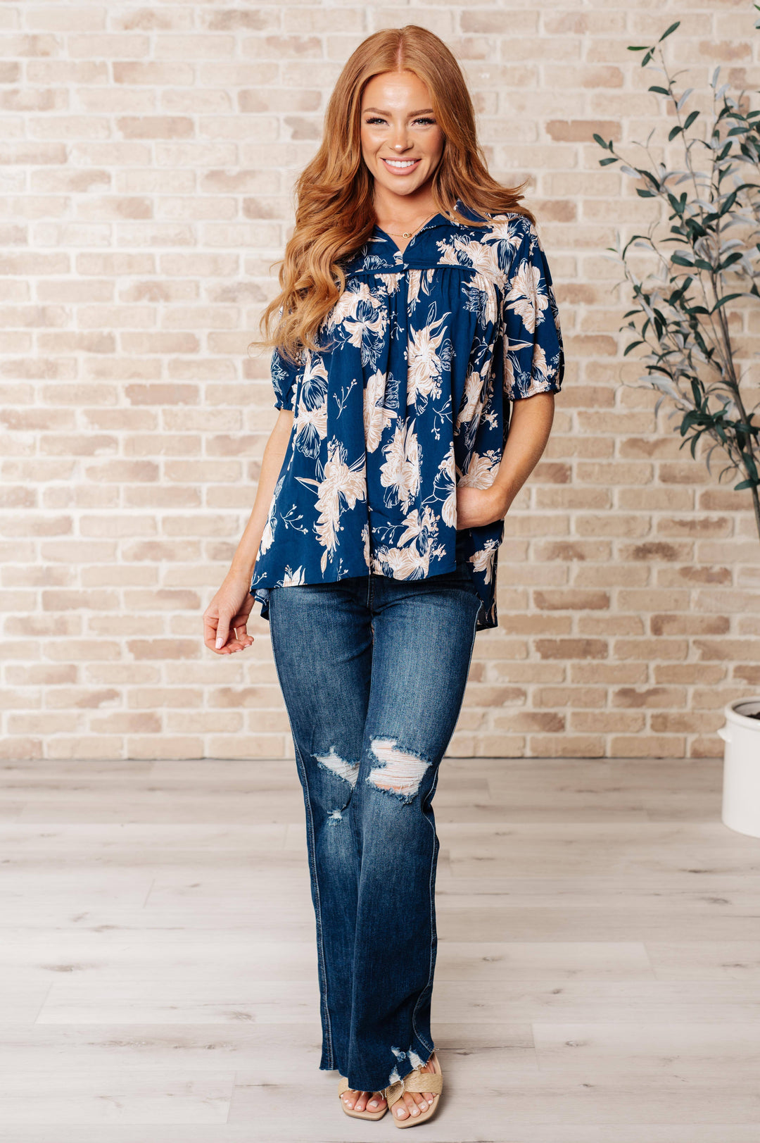 Tops - Just Coasting Floral Blouse