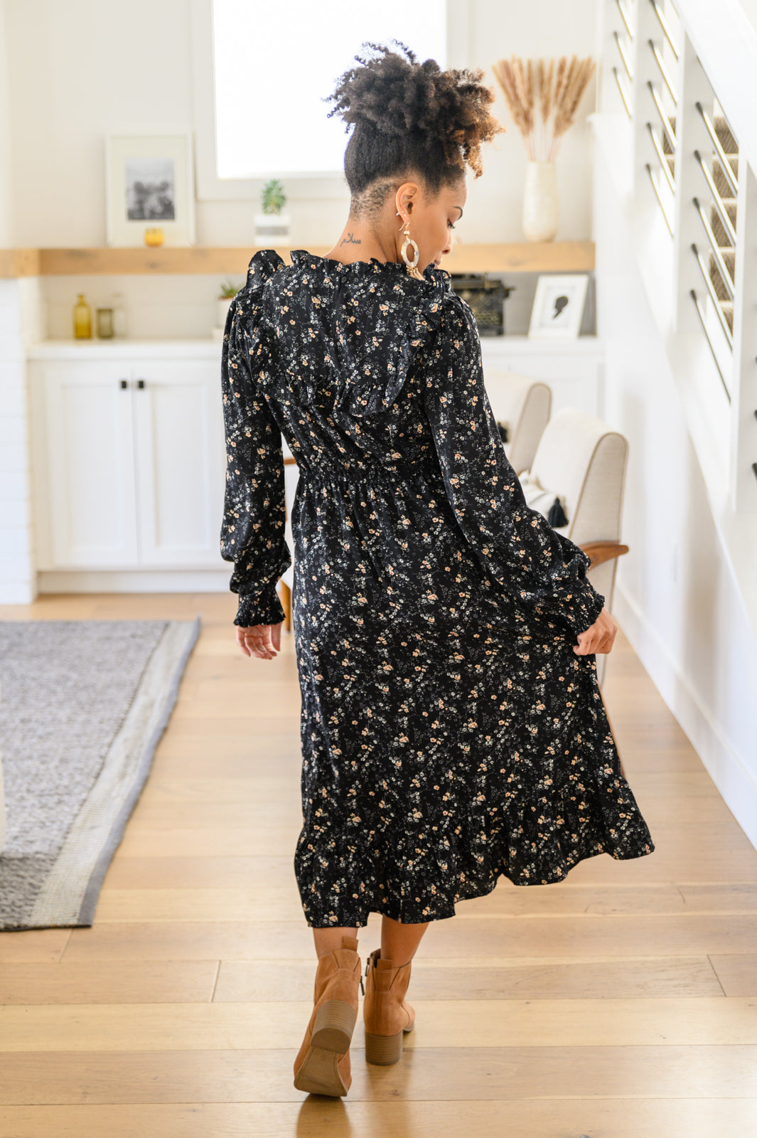 Womens - Larissa Long Sleeve Ruffle Hem Dress