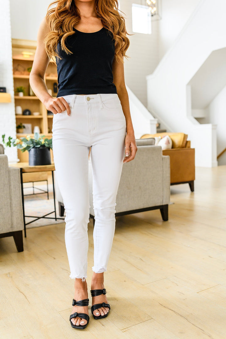 Womens - Lauren Hi-Waisted White Skinny Jeans