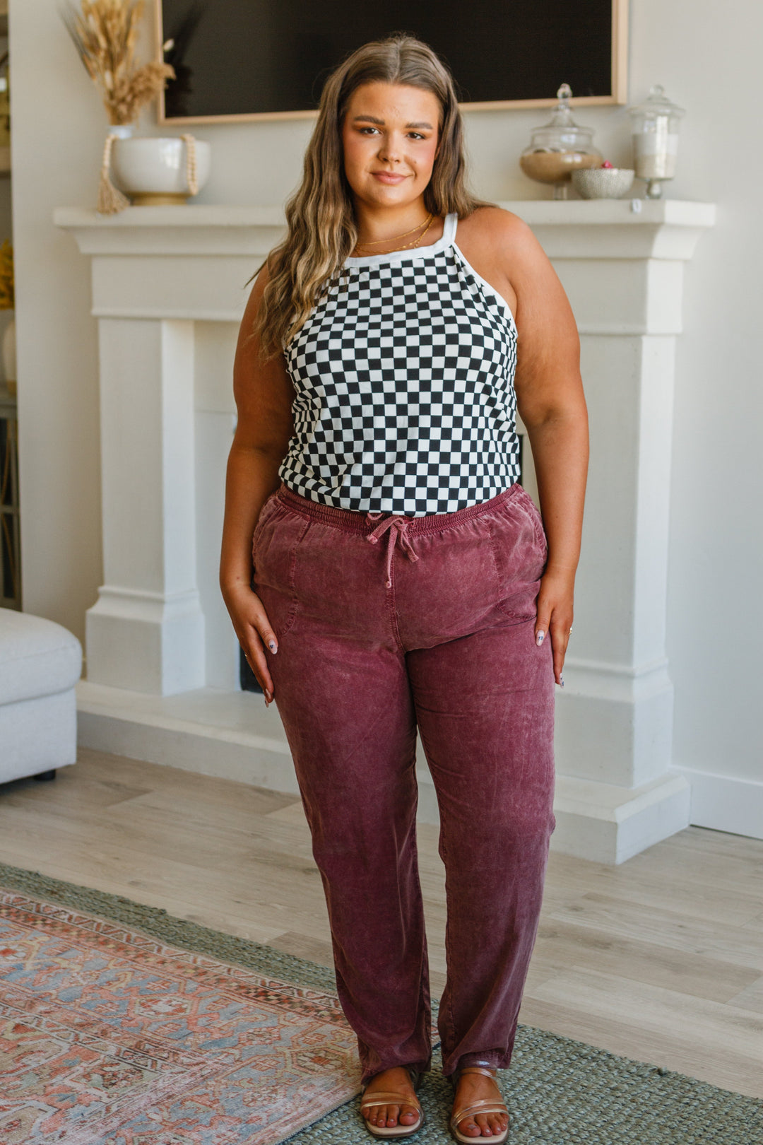 Womens - Start The Races Checkered Halter Top