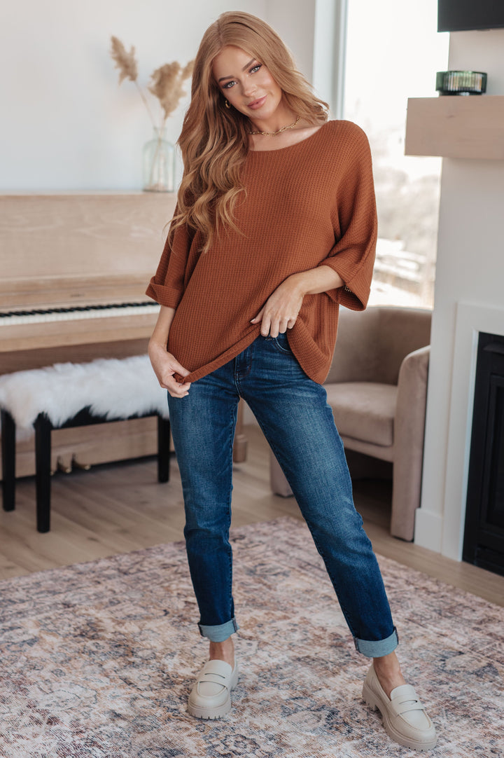 Womens - Lotta Love Knitted Sweater Top In Rust