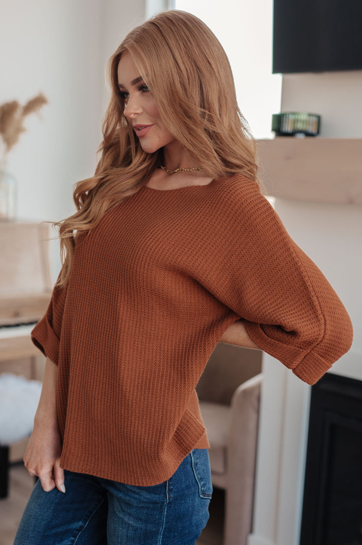 Womens - Lotta Love Knitted Sweater Top In Rust