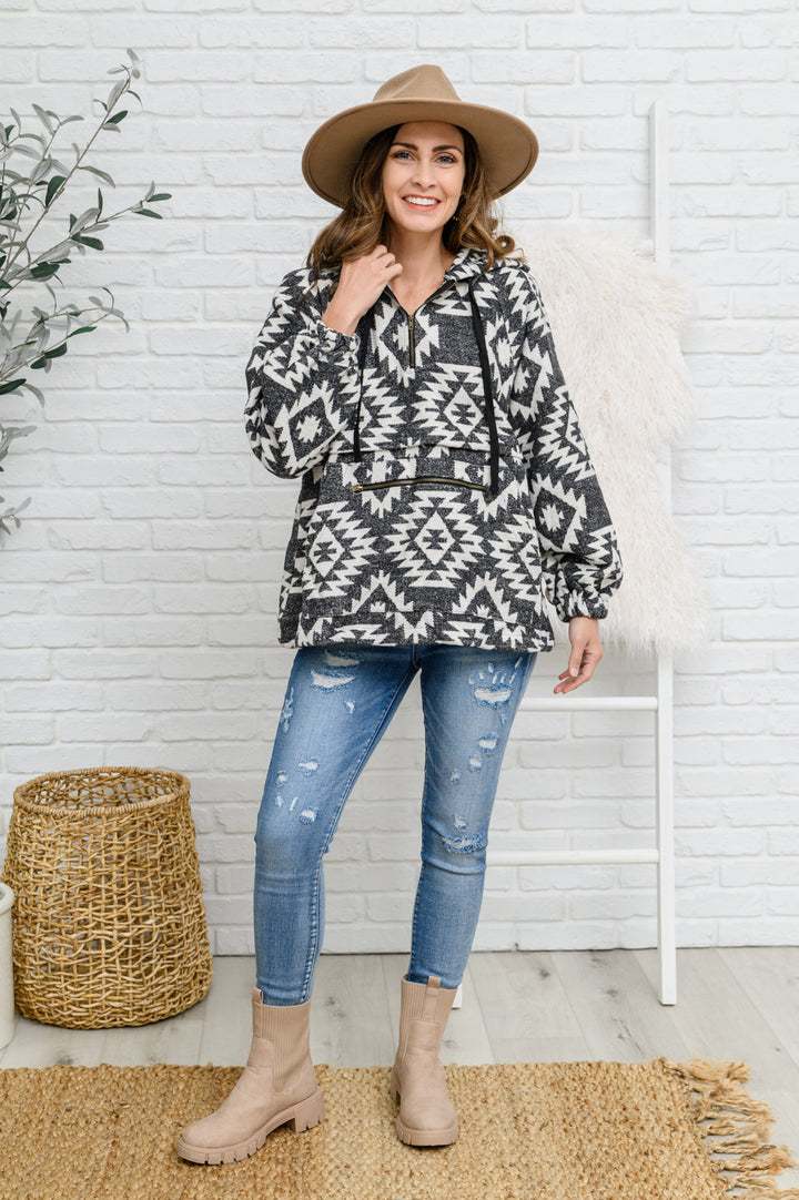 Womens - Lounge Day Hoodie In Black & White