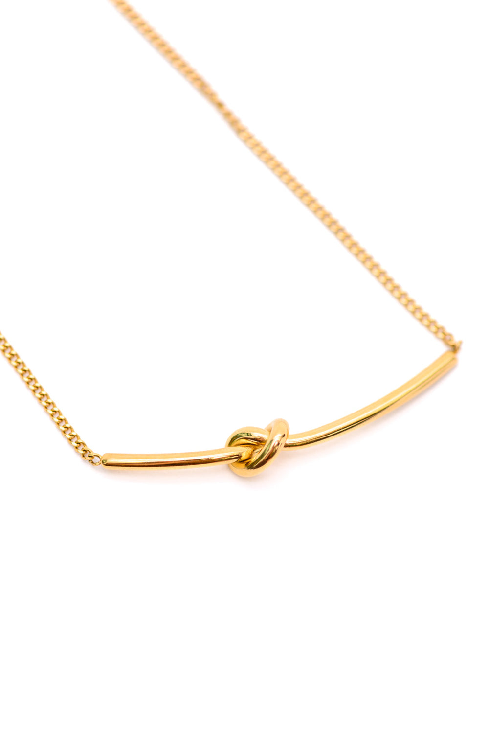 Womens - Love Knot Bar Necklace