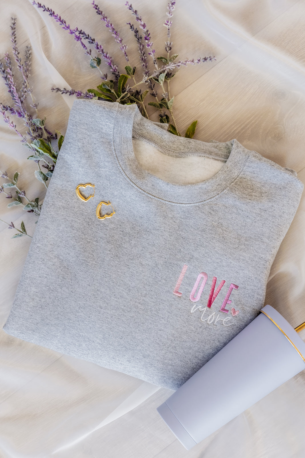 Womens - PREORDER: Love More Embroidered Sweatshirt