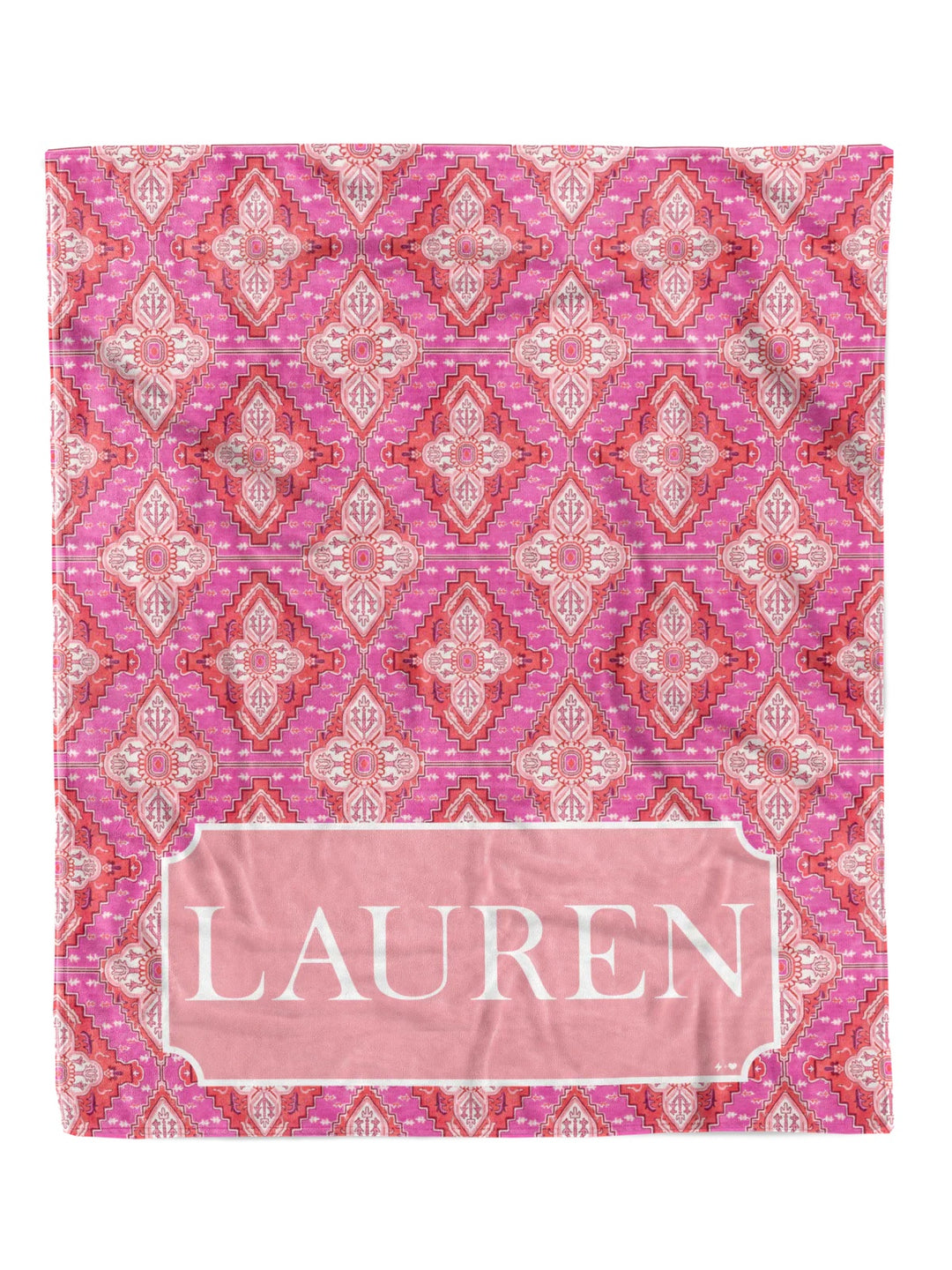 Womens - PREORDER: Pink Ornate Custom Minky Blanket