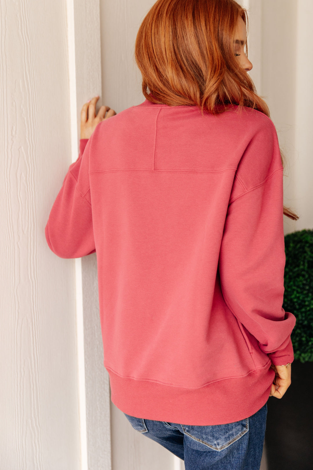 Womens - Make No Mistake Mock Neck Pullover In Cranberry