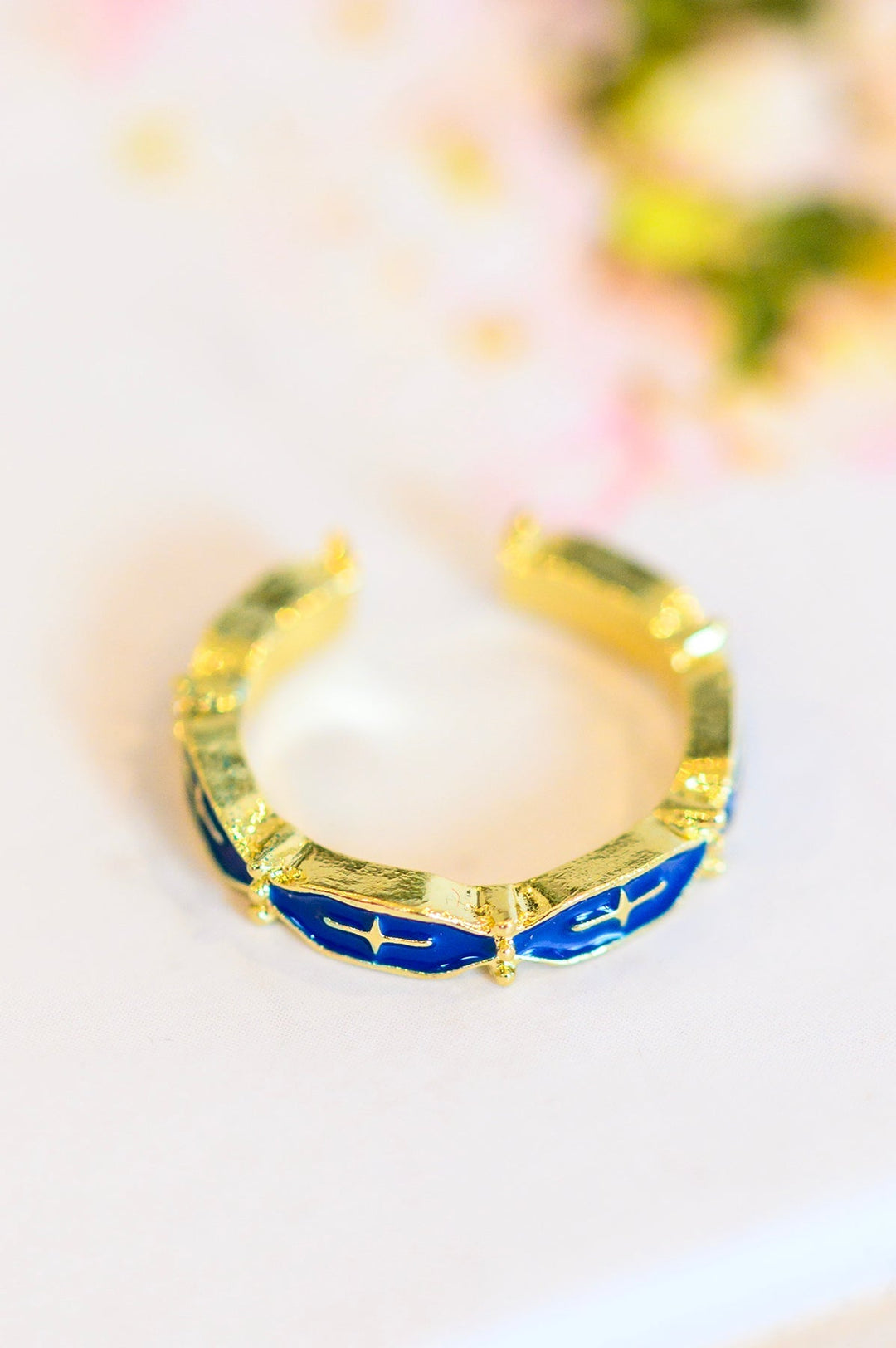 Womens - Mariana Hand Crafted Blue Cross Ring