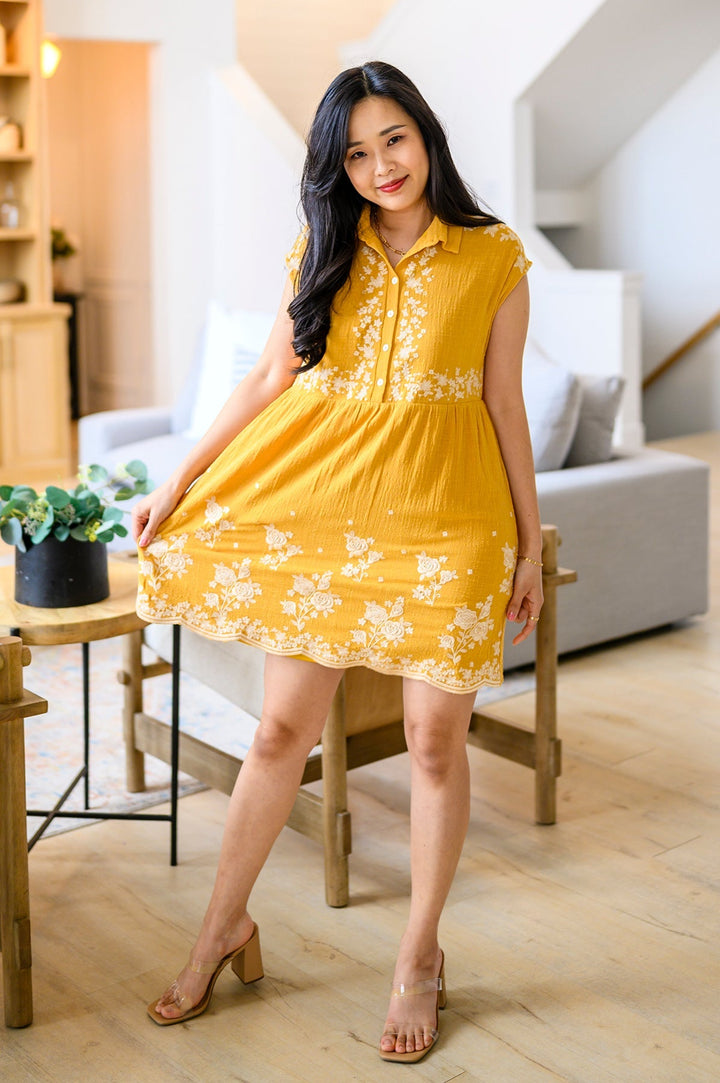 Womens - Marigold Embroidered Dress