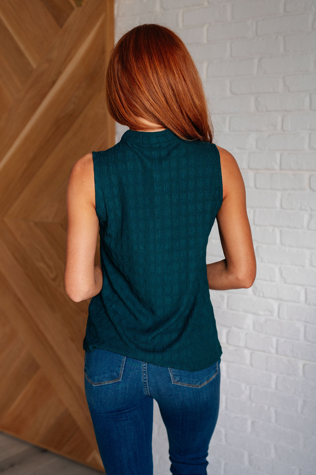 Blouses - Matter Of Fact Pleat Front Sleeveless Blouse In Sea Green